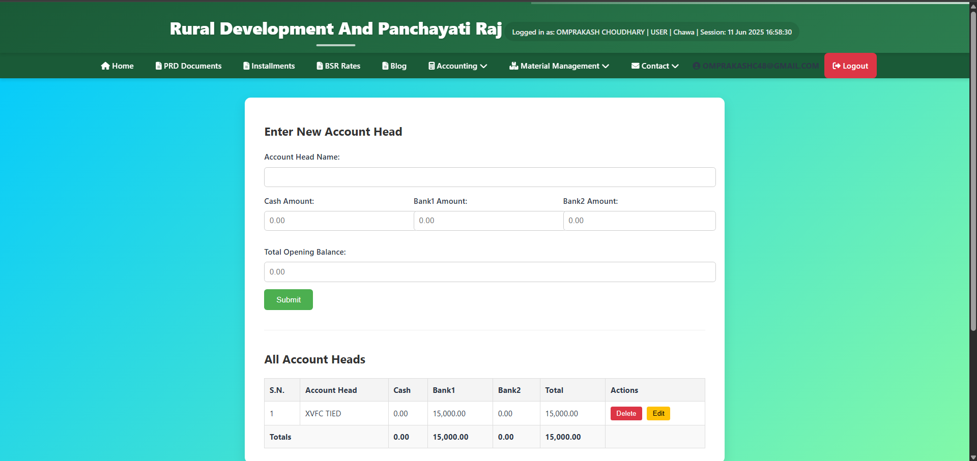 Account Head Like XVFC Tied, Untied, Own Income, SFC VI